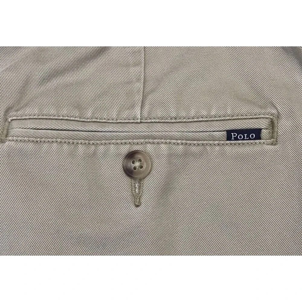 Vintage Polo Ralph Lauren Shorts Mens 40 Classic Tan PLEATED Chino 8